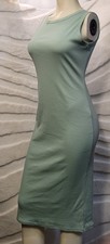 Just Be Bodycon Stretch Ribbed Sleeveless Tank Dress Women Sz Medium Light Green