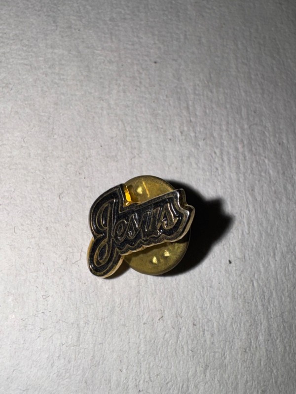 Jesus Lapel Hat Pin Gold Tone Metal
