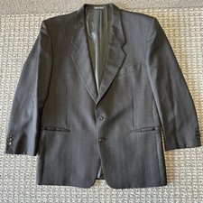 MANI Giorgio Armani 42R Blazer Charcoal Pinstripe Wool Italy Made Suit Jacket