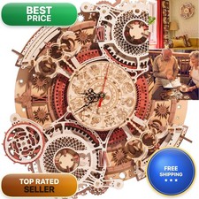 ROBOTIME LC601 3D Wooden Steampunk Clock Kit DIY Mechanical Wall Quartz