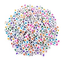 yueton 500pcs 6mm Mixed Color Acrylic Heart Cube Spacer Beads Small, White