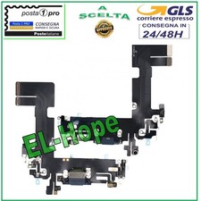 CONNETTORE RICARICA APPLE iPhone 13 FLAT FLEX MICROFONO DI CARICA LIGHTNING BLU