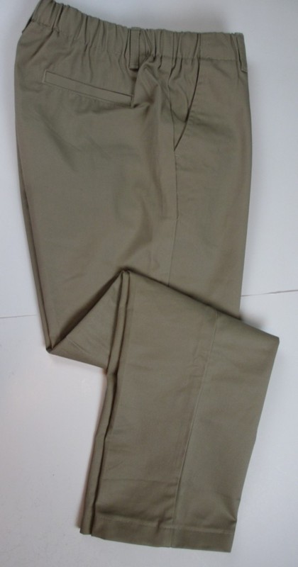 LANDS END Khaki School Uniform Elastic Waist Pull-On Chino Pants Girls 14 GC
