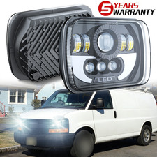 FIT Chevy express cargo Van 1500 2500 3500 Pair 7x6 5x7LED Headlights Hi/Lo DRL
