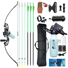 Bow Fishing Combo Kit 40lb Bowfishing Kit Right Handed, Fishing Bow Adult Beg...