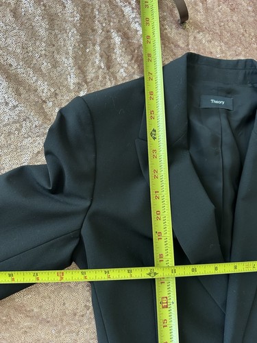 THEORY schwarzer Sedeia Becker Blazer Mantel Jacke vorne offen Gr. 00 Passform Gr. 2, adrett - Bild 8 von 8