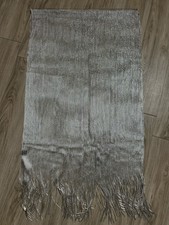 metallic silver scarf shawl 75x23