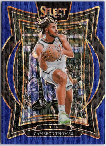 2024-25 Panini Select #50 Cameron Thomas Blue Wave Prizm #/75