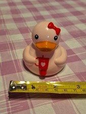 VALENTINES Heart Rubber Duck Mini Figure - 2.5" - PINK WITH BOW  TUMBLER
