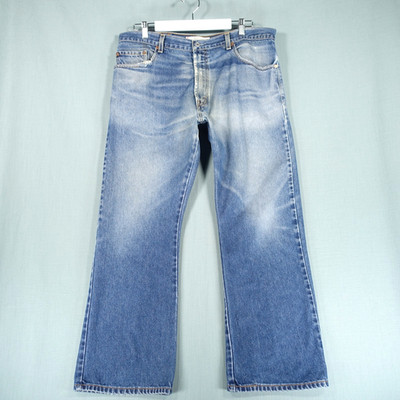 Vintage Levis 517 Jeans Herren W38 L30 Blau Baumwolle Bootcut Distressed Risse Denim Hose