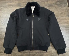 Rothco Jacket Mens Large Black B-15 Type Flight Bomber Removable Fur Collar