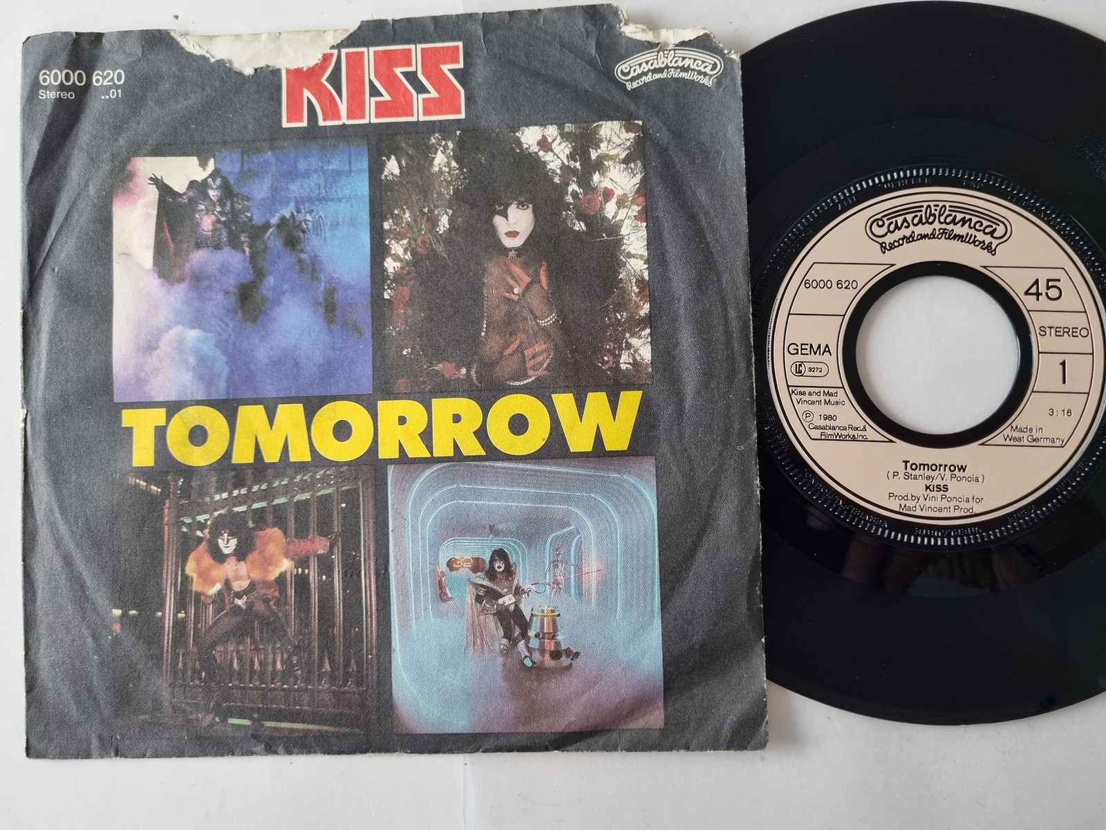 Kiss - Tomorrow 7'' Vinyl Germany WORN COVER