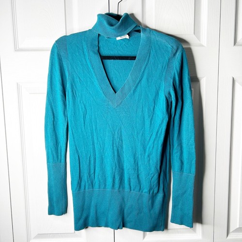 Tome Amulet Teal Long Sleeve Knit Turtleneck Cutout Sweater Women's Size X-Small
