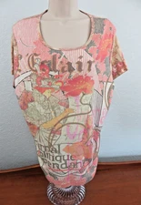 Venezia Women's L'eclair Journal Politique Independant Pullover Top Size 14/16