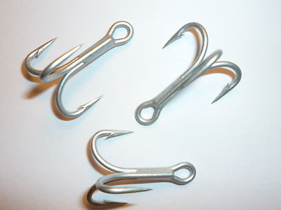 (100) VMC 4X OSHAUGHNESSY TREBLE HOOKS (SIZE 1) PERMASTEEL (9626PS) BULK 9626 PS