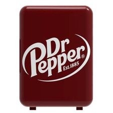 Burgundy White Dr. Pepper Soda Mini Fridge Compact Personal Refrigerator Retro