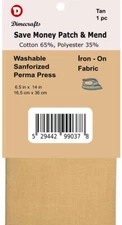 Iron-On Mending Fabric Repair Patch 6.5 x 14 Inch Compare to Bondex - Tan