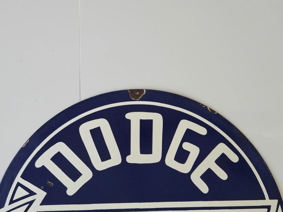 Vintage Dodge DeSoto Approved Service Porcelain Enamel Sign (24" x 24") - Image 3 of 4
