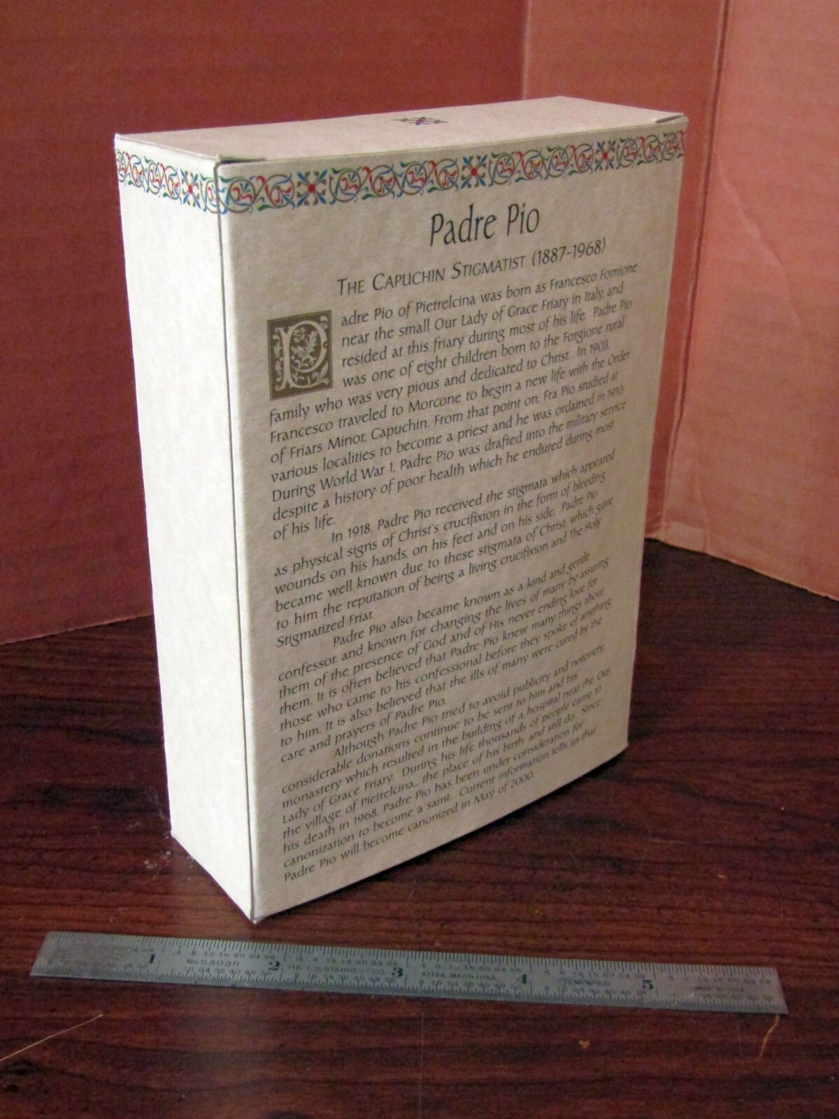 PADRE PIO THE CAPUCHIN STIGMATIST BY ROMAN, INC. 3-1/4 INCH HIGH ORIGINAL BOX