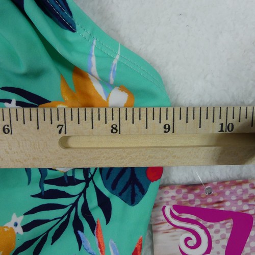 Kanu Surf Swimsuit Girls 5 Sea Green Floral One Piece Halter Brooke 7554 - Picture 10 of 12