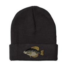 Beanies for Men Black Crappie Embroidery Winter Hats Women Acrylic Skull Cap