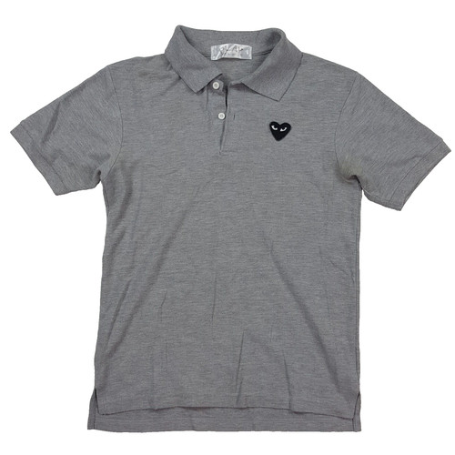 Comme des Garçons, Vintage Comme Des Garcons Size Small Gray Smile Heart Logo Japan Polo Shirt