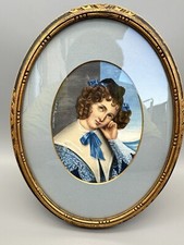 Very Rare Antique Portrait of a Young Woman/a Lady by Henry Pierce Bone 1840