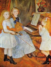 high quality oil painting handpainted on canvas "music lesson"