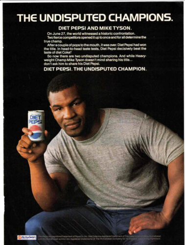 3 Vintage Mike Tyson Anzeigen HBO Diet Pepsi 1987 1988