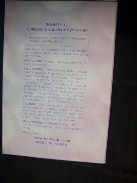 bonnyhill collagen & squalane eye serum