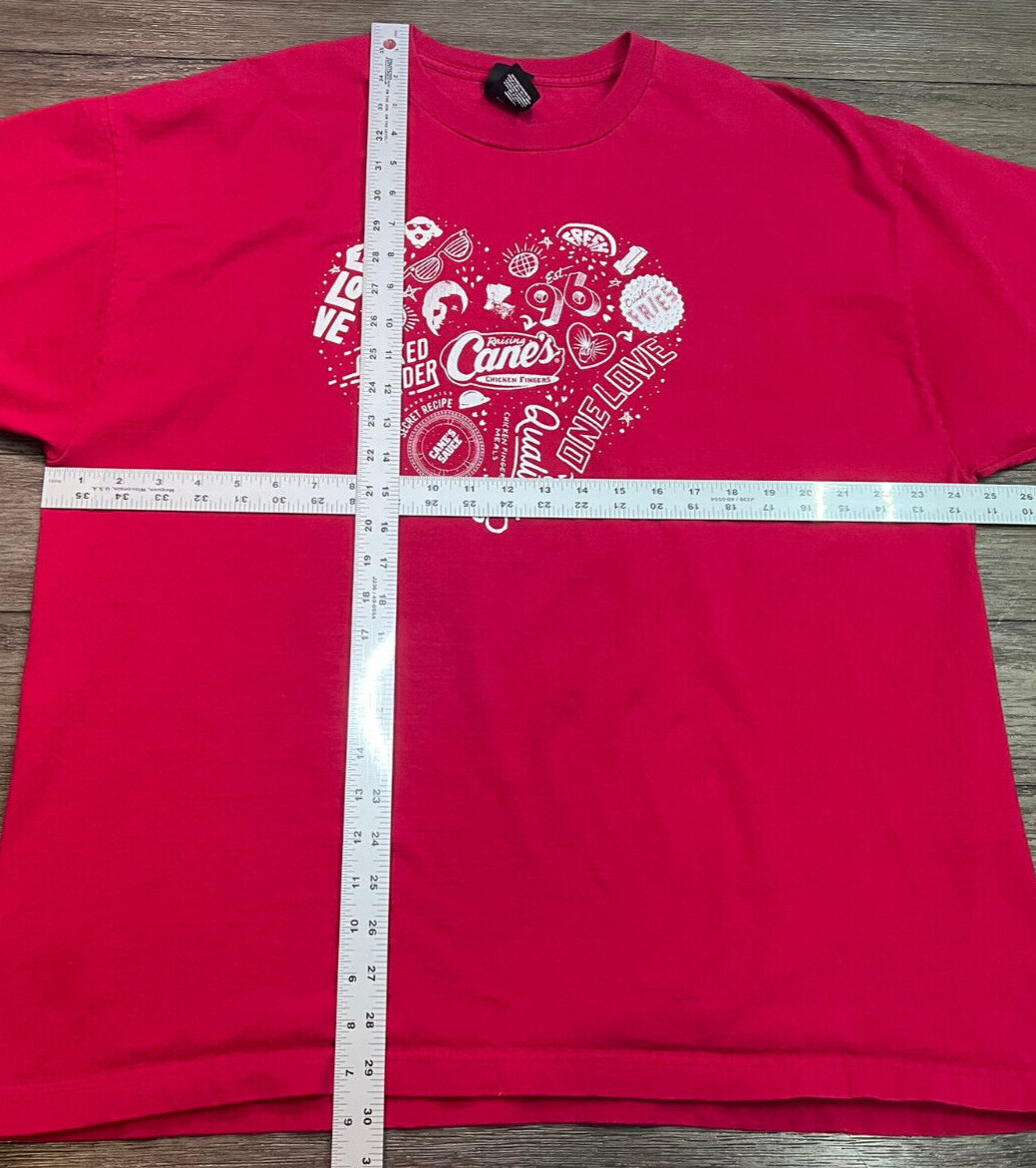 Raising Canes 1LV Crew One Love Red Short Sleeve T Sh… Gem