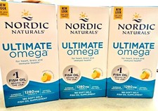 SET OF 3 Nordic Naturals ULTIMATE OMEGA-3 180 Ct Lemon 1280mg Omega3 Exp.2028