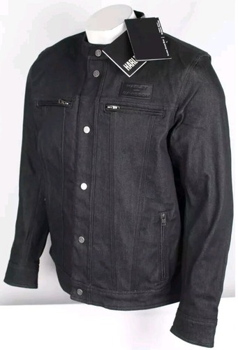 Harley Davidson Chisel Jacket Size 4XL Denim Trucker Riding Black Mens 98118-23V - Picture 18 of 24