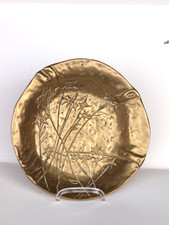 Brutalistische Schale, massive Bronze, Skandinavien Handarbeit 1200g, Dm. 22,5cm