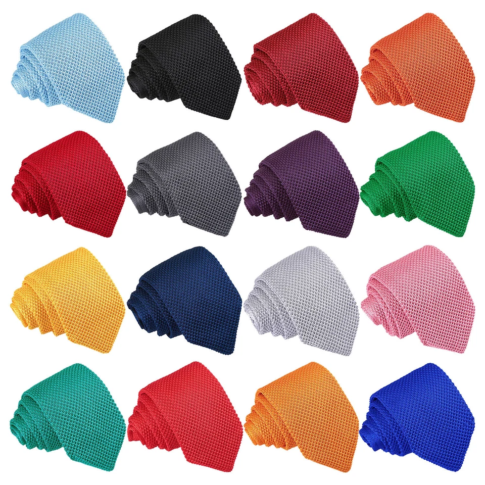 Schmale Herrenkrawatte Strick Strick Uni Einfarbig Formell Leger Modern Krawatte von DQT