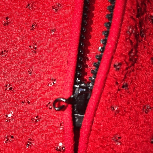 Vintage Jessica Howard Red Formal Glitter Zip Up Long Sleeve Blazer Size 12 - Picture 4 of 6