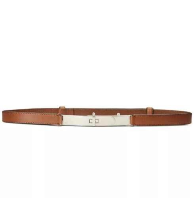 Ralph Lauren women's Turn-Lock Leather Skinny Belt - Large / L