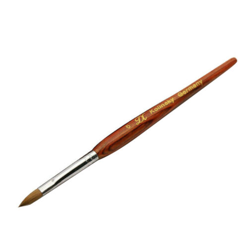 100% Kolinsky Sable RED WOOD Smoothy Acrylic Nail Brush Nail Art Beauty Tool D - Picture 8 of 29