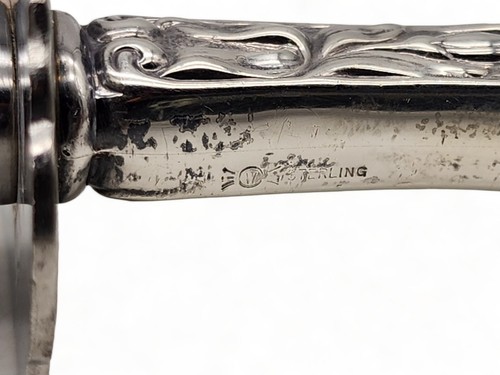 Vintage LARGE FRANK WHITING Sterling Silver Handled Carving Knife LILY - Picture 4 of 4