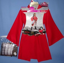 Disney Mulan Costume-Red Hero-Princess Deluxe Dress Up- girls 4-6;8-10-Tiara-LOT