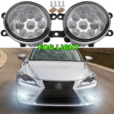 For 2011-2015 Lexus IS250 IS350 LED Front Bumper Fog Lights Lamp w/Clear Lens
