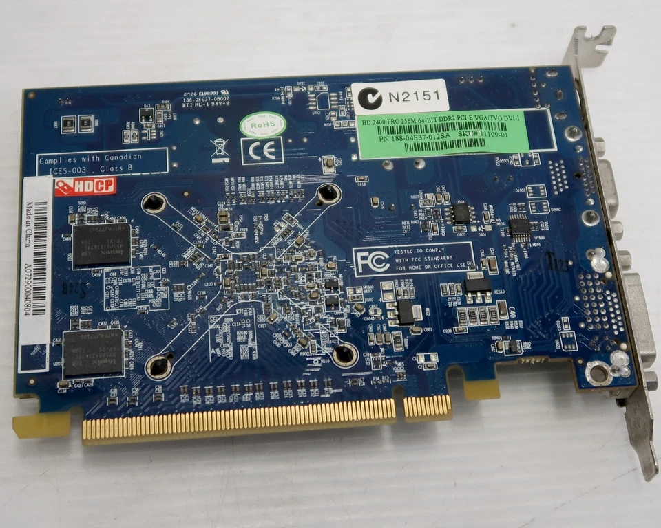 AMD Radeon HD 2400 PRO 256MB, DDR2, DVI, VGA, Sapphire 11109-01 - WORKING - Image 3 of 4