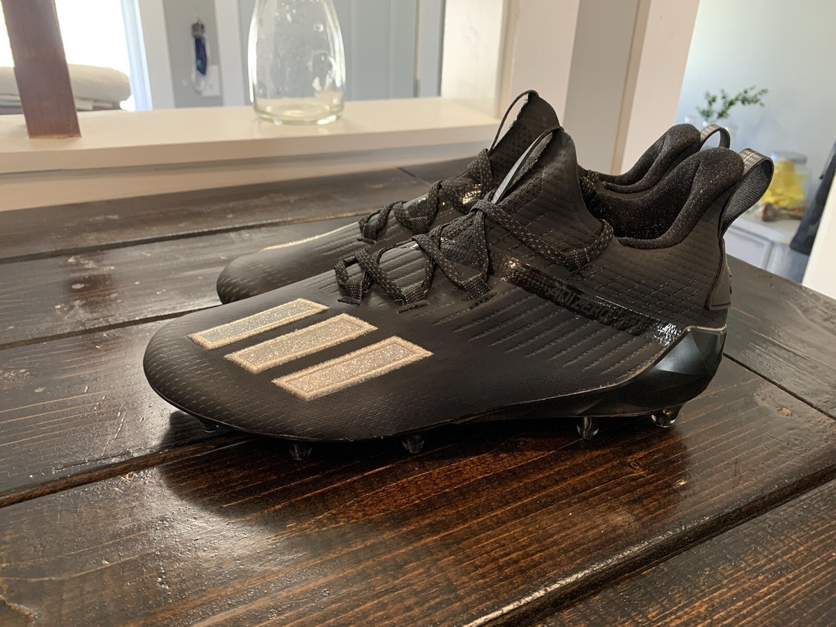 New Adidas Adizero Football Cleats Black Silver Metallic  display picture 3