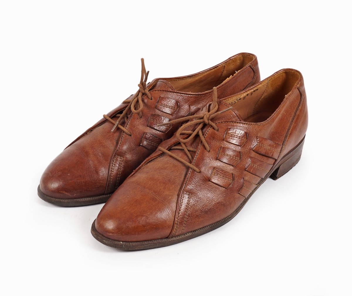 Size 9 Men\'s Italian Leather Brown Oxford Dress Shoes Dress Shoe Cap Toe Oxford Brown Antique Leather – Ace Marks main image 2