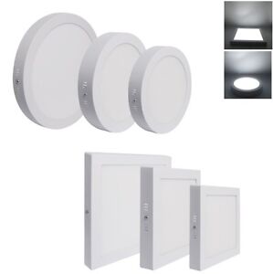 LED Panel Light 6/12/18/24W Round Square Ceiling Down Surface Mount Light