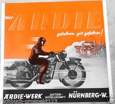 ARDIE 1939 PROSPEKT NÜRNBERG RZ 200 RBZ 250 MOTORRAD OLDTIMER MOTORRAD