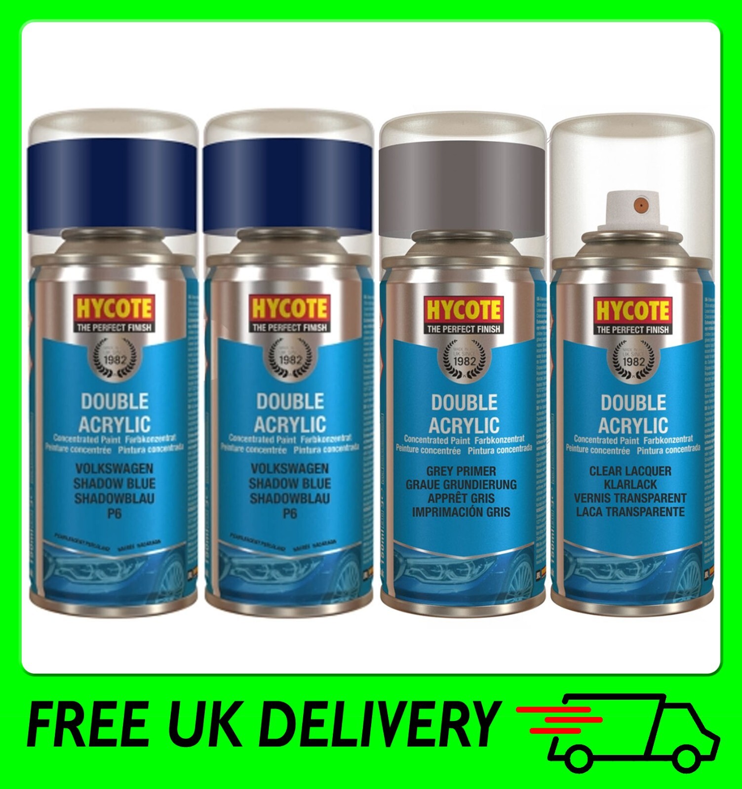 Hycote Colour Spray Paint XDVW606 Volkswagen Shadow Blue (Pearlescent)150ml - Image 8