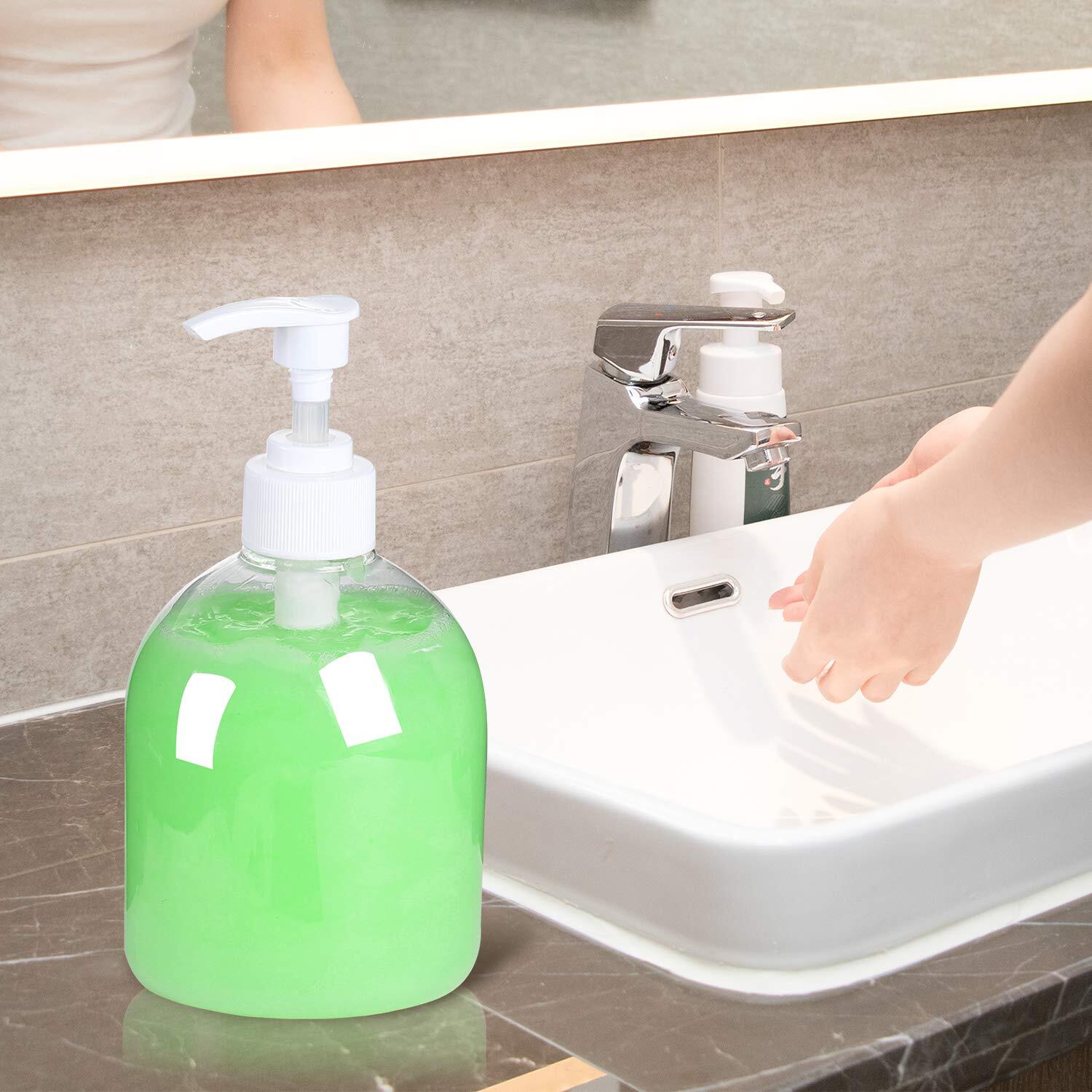 7PK 16oz Empty Pump Bottles, Plastic Clear Vacuum Press Refillable Empty Bottles