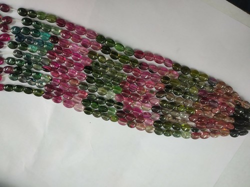 Tourmaline Oval Shape Bead Excellent Quality 1 Strand Natural Gemstone 72 Ct App - Picture 11 of 12