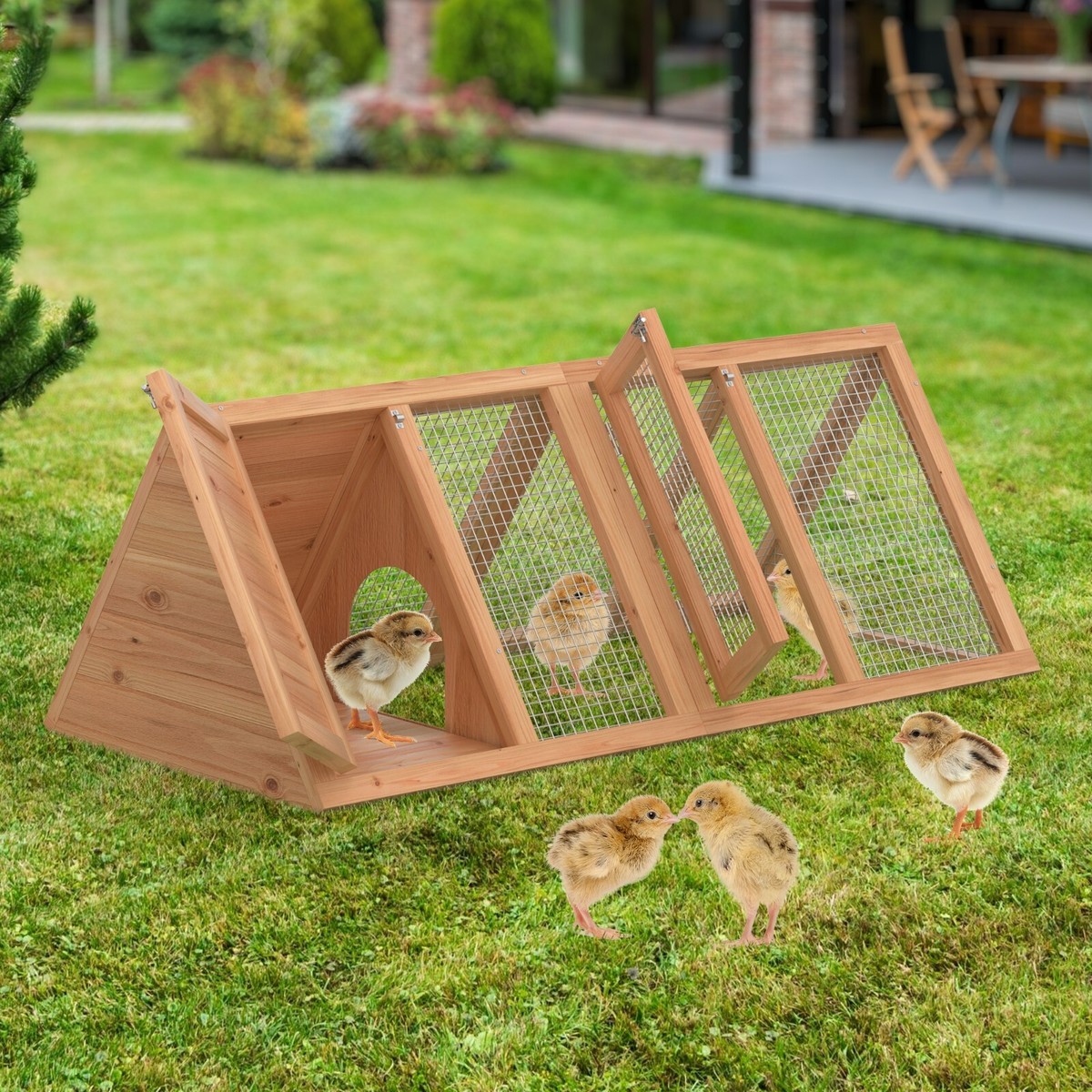 Quail Brooder Guard Wooden Triangle Brooder Box Outdoor & Brooder Box - Wooden Triangle ...